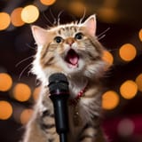 cute-cat-singing-song-microphone-ai-generated-284653296