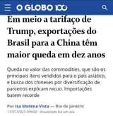 exportações do Brasil para a China