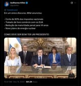 único discurso, Milei anunciou