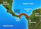 isthmus of panama on world map