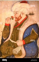 english-sultan-mehmed-ii-smelling-a-rose-from-the-saray-albums-hazine-2153-folio-10a-franais-le-sultan-meh...u-xve-sicle-extraite-du-sarai-album-conserv-istanbul-end-of-15th-century-sinan-bey-1096-sarayi-album-10a-MNX3P2-2980250393