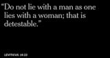 Do not lie with a man