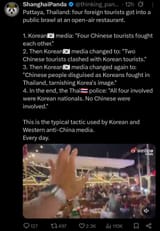 korean media thailand brawl antichinese