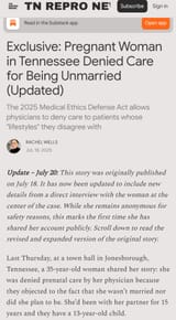 tennessee woman unmarried denied medical care