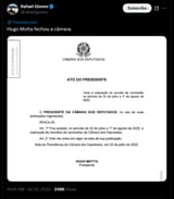 Hugo Motta fechou a câmara