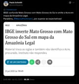 IBGE confunde Mato Grosso com Mato Grosso do Sul