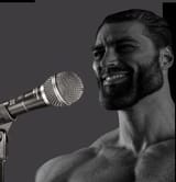 gigachad with microphone