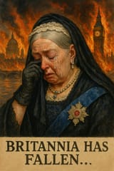 Queen Victoria&#039;s Mourning Amidst Flames