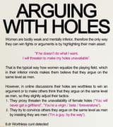 arguing with holes