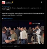 fim da manifestação sob pena de prisão