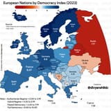European Countries by Democracy Index(2023) 