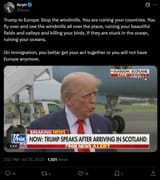 trump euros windmills and immigration