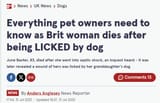 LICKED by dog