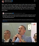 judges judging a defendant should not be delivering speeches at political rallies