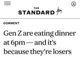 zoomers are losers for eating dinner at 6