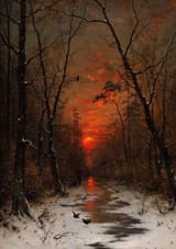 Heinrich Gogarten - Sunset Over the Winter Forest