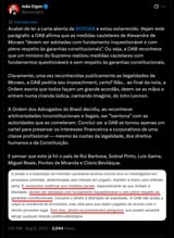 Acabei de ler a carta aberta da