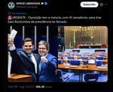 tirar Davi Alcolumbre da presidência do Senado