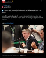 suspensão do mandato de Van Hattem e mais 4 por motim