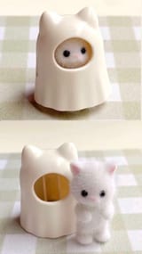 Sylvanian Families Halloween Ghost Costume Doll Persian Cat Narikiri Series JP (glows in the dark)