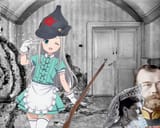 12207 - anime bolshevik budyenovka execution femboy gun kanzaki_hideri monarchism red_star rifle romanov russia russian_civil_war russian_empire russian_sfsr soviet_union star trap tsar
