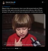 mãe e filho se abraçam no céu