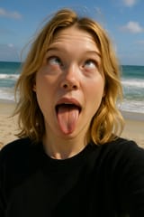 20250421_2227_Léa Seydoux Beach Pose_simple_compose_01jsd0fq2kfxnvwgmr5v3p5gpw