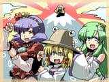 __kochiya_sanae_moriya_suwako_hijiri_byakuren_and_yasaka_kanako_touhou_drawn_by_tukiwani__sample-a959ae00567f7dc9240444acb4e33205