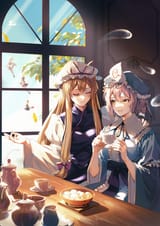 __kirisame_marisa_yakumo_yukari_saigyouji_yuyuko_lunasa_prismriver_merlin_prismriver_and_1_more_touhou_drawn_by_yen_mi__255032987e1fce6c32169a2ab954df47