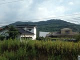 Mount_Kagamiyama_from_platform_of_Nijinomatsubara_Station