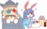 2423 - badass dino eating hidden_star_in_four_seasons legacy_of_lunatic_kingdom matara_okina perfect_cherry_blossom saigyouji_yuyuko scared seiran sukusuku_hakutaku sunglasses tagme ten_desires whale