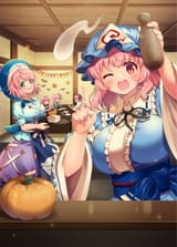 __saigyouji_yuyuko_mystia_lorelei_hata_no_kokoro_ibaraki_kasen_and_okunoda_miyoi_touhou_drawn_by_kapuchii__a1c1c26745ddcfb0c1ca473ecca35b63