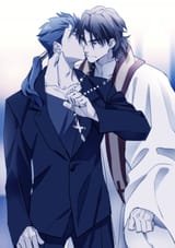 __cu_chulainn_and_kotomine_kirei_fate_and_1_more_drawn_by_kon_manatsu__4b766e2376a4e55104795a4498c16003