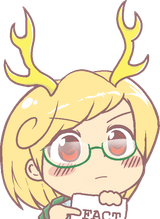 8120 - alternate_headwear ears english fact funny glasses horns kicchou_yachie pointing sign wily_beast_and_weakest_creature
