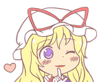 9583 - heart perfect_cherry_blossom pointing winking yakumo_yukari