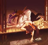 __hakurei_reimu_kirisame_marisa_and_ibuki_suika_touhou_drawn_by_soumakyo__68f775e0f0798f3a45612e8ce6622f11