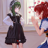 2girls, yuri, indoors, artist_fkey s-2032239731