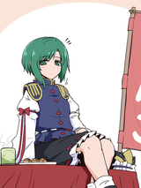 Eiki using her legs to attract a potential mate (me)