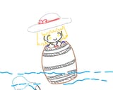 Kana in a barrel