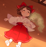 touhou reimu and komano sleeping