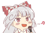 9961 - ears fujiwara_no_mokou imperishable_night instrument microphone singing wholesome