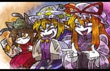 __yakumo_yukari_yakumo_ran_and_chen_touhou_drawn_by_suenari_peace__3a09b7a8a2b3bdd9ab89a77c6f808bd4
