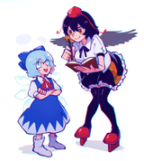 __cirno_and_shameimaru_aya_touhou_drawn_by_iganashi1__fb8729112e926a7261b885c1c1df05f6