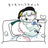 touhou koishi sheep fluff on head try to sleep