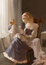 __alice_margatroid_and_shanghai_doll_touhou_drawn_by_sawararado__884e48fd81d75382a7329c239b94c465