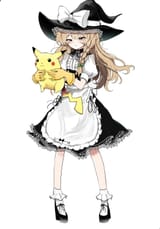 __kirisame_marisa_and_pikachu_touhou_and_1_more_drawn_by_ougiikun__0a042b61b9d7a381148d6565d5b70e68