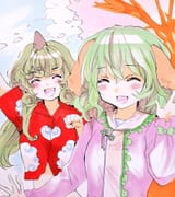 touhou kyouko and komano smile wave