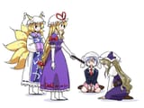 __yakumo_yukari_yakumo_ran_watatsuki_no_toyohime_and_reisen_touhou_and_2_more_drawn_by_itatatata__25b30c9f8b9676159f383c9f59b4ca10