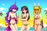 3girls_ {{{nippaku_zanmu}}},  {breasts}, {{purple hair, red eyes}}, {{long hair, s-1145654722