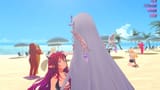 Biboo headpatting Irys